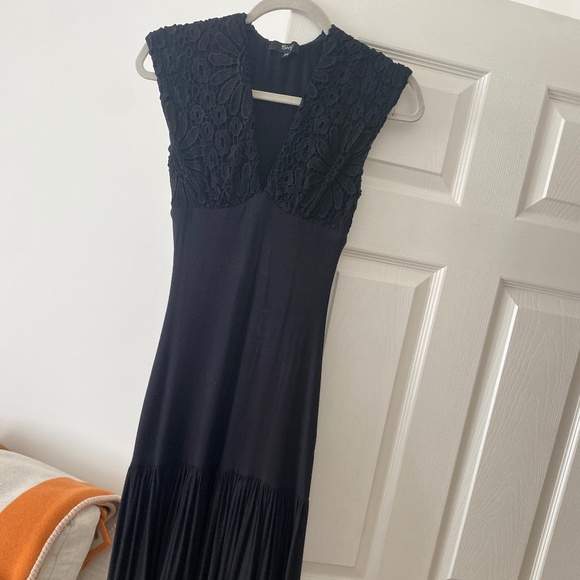 Sky black maxi dress